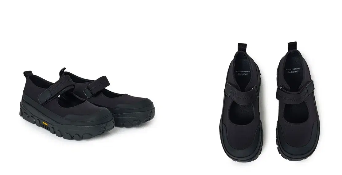 ○amomento○Vibram Mary Jane○23.5〜24.5○ Black Vibram Mary Jane Loafers by AMOMENTO on Sale